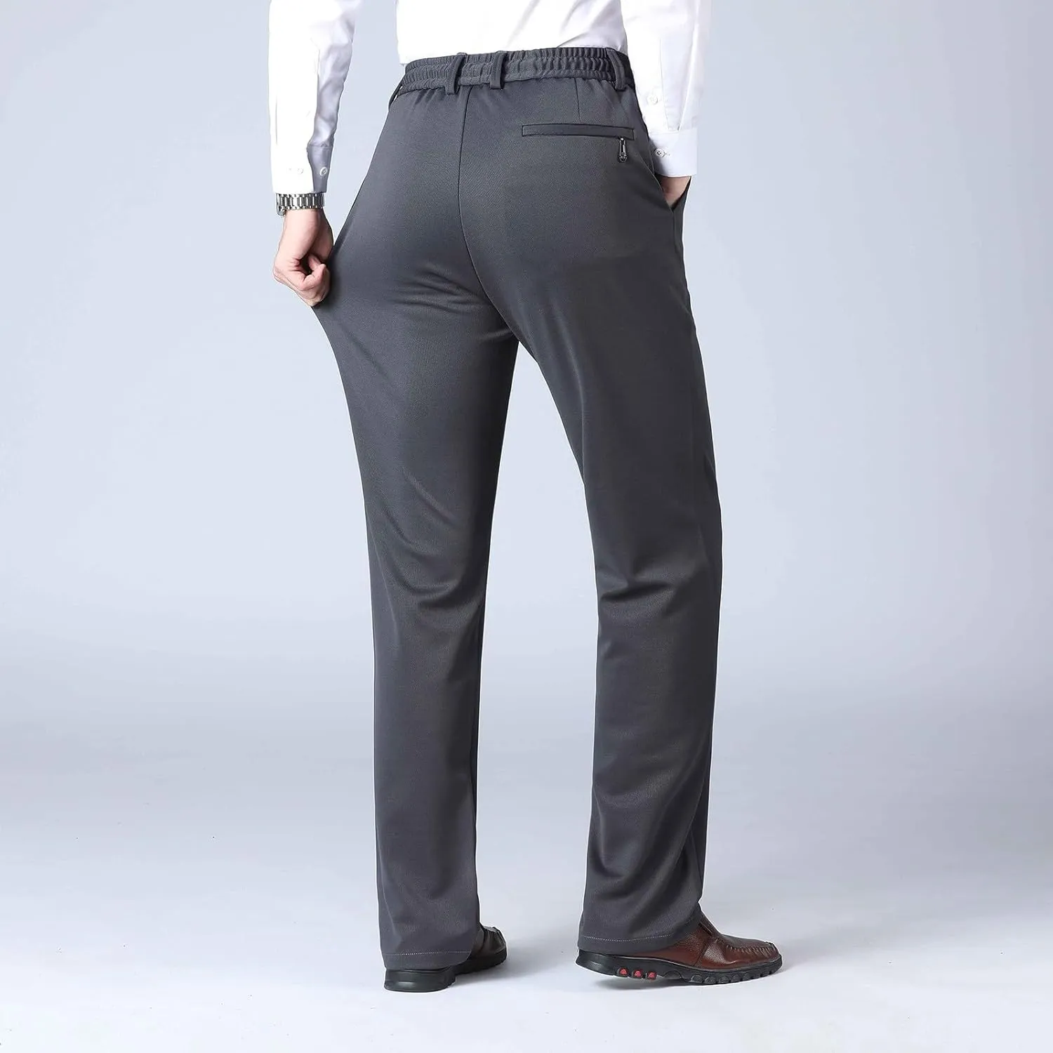 Men's Skinny-Fit Washed Comfort Stretch Chino Pant, Solid Color Casual Elastic Sweatpants, Tactical Breathable Pants Men
