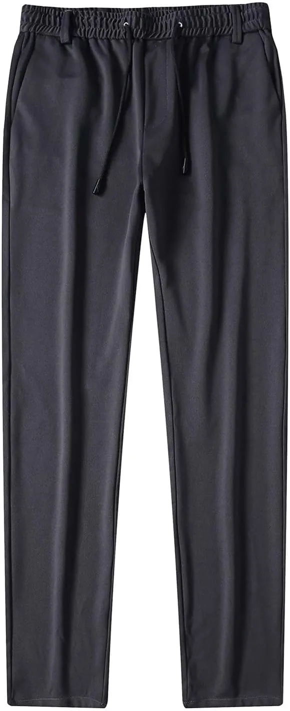 Men's Skinny-Fit Washed Comfort Stretch Chino Pant, Solid Color Casual Elastic Sweatpants, Tactical Breathable Pants Men