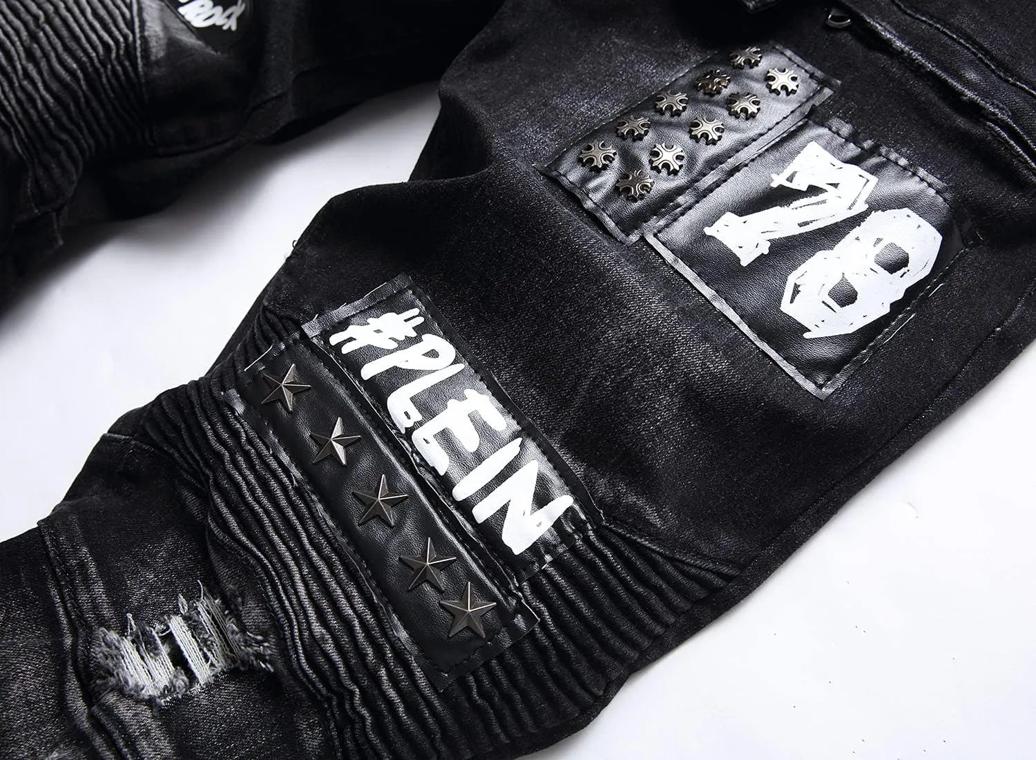 Men's Slim Fashion Ripped Straight Holes Stretchy Jeans
