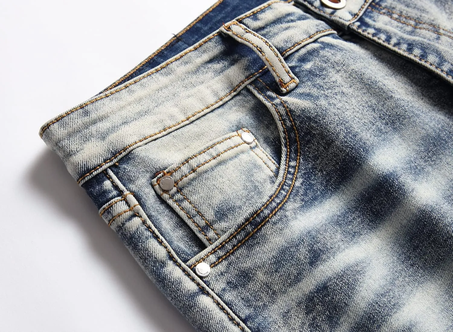Men's Slim Fashion Ripped Straight Holes Stretchy Jeans