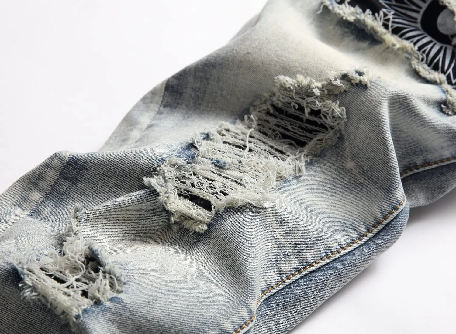 Men's Slim Fashion Ripped Straight Holes Stretchy Jeans