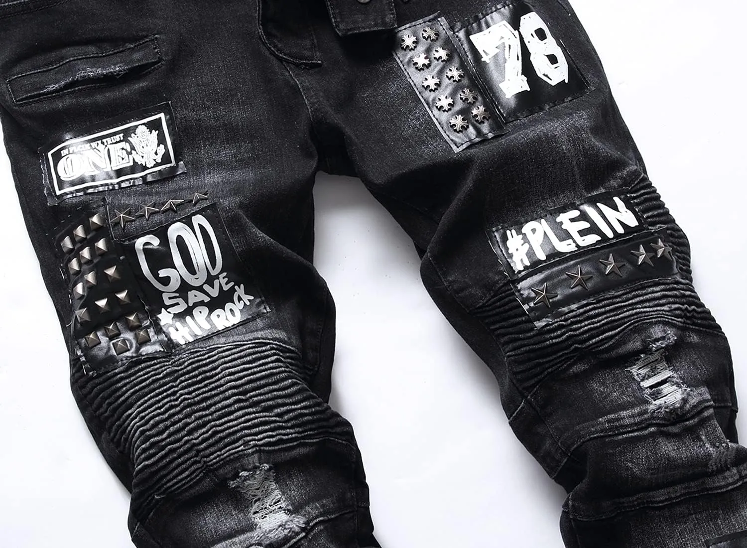 Men's Slim Fashion Ripped Straight Holes Stretchy Jeans