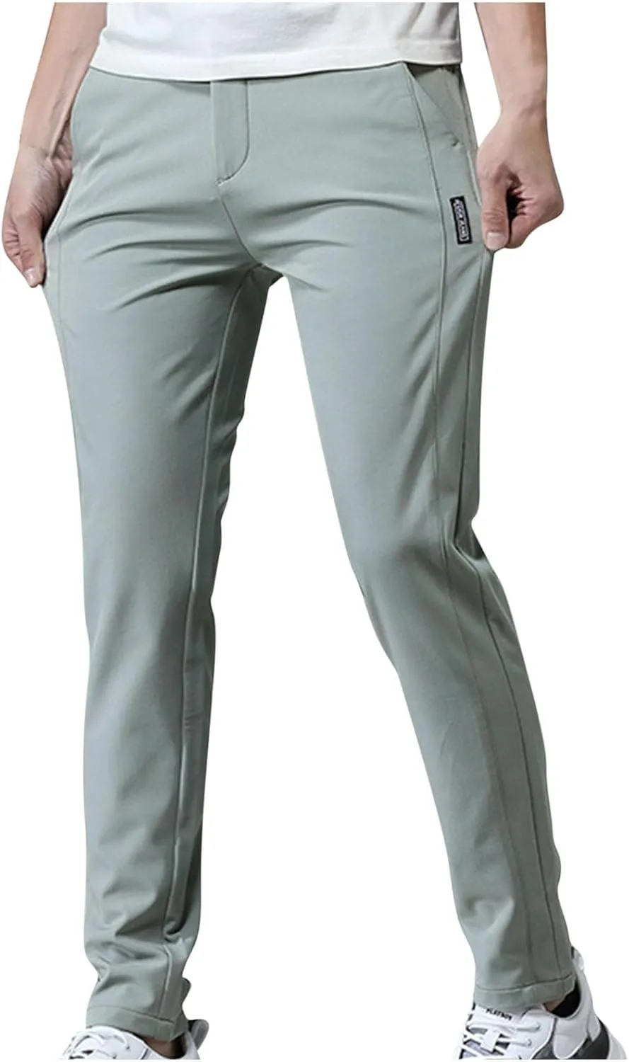 Mens Sweatpants Slim Fit Breathable Quickly-Dry Running Hiking Golf Pants Lightweight Casual Athletic Work Trousers