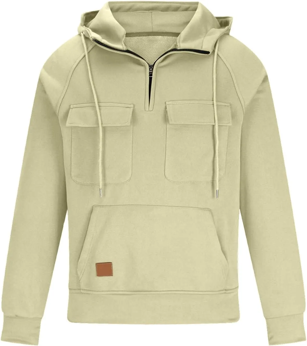 Mens Tactical Sweatshirts Quarter Zip Cargo Pullover Hoodies Workout Gym Sports Running Outdoor Winter Jackets