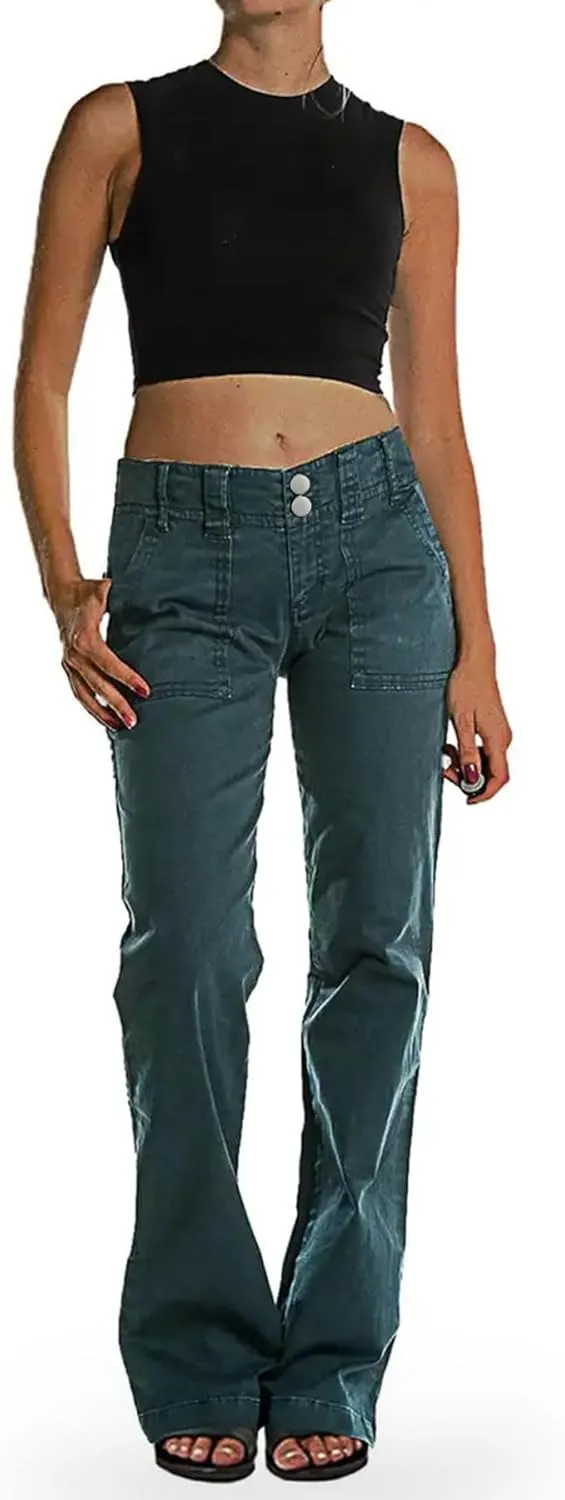 Mid Rise Jeans for Women Wid Leg Straight Leg Flare Pants Trendy