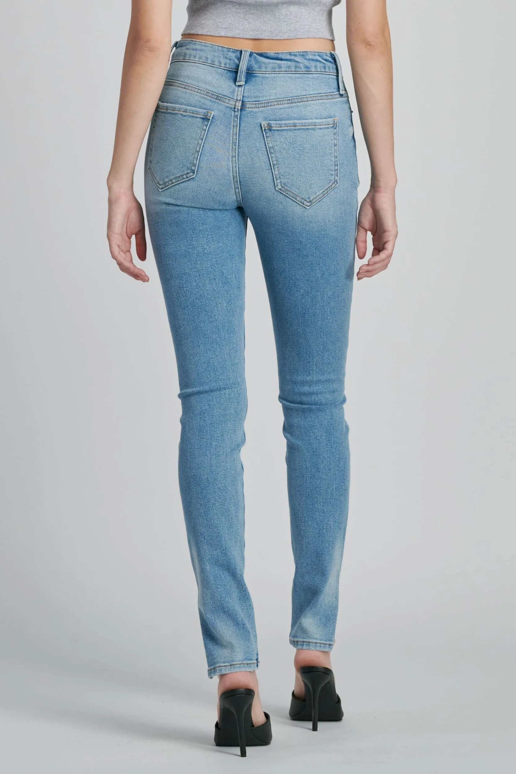 Mid Rise Skinny Side Slit CJ6