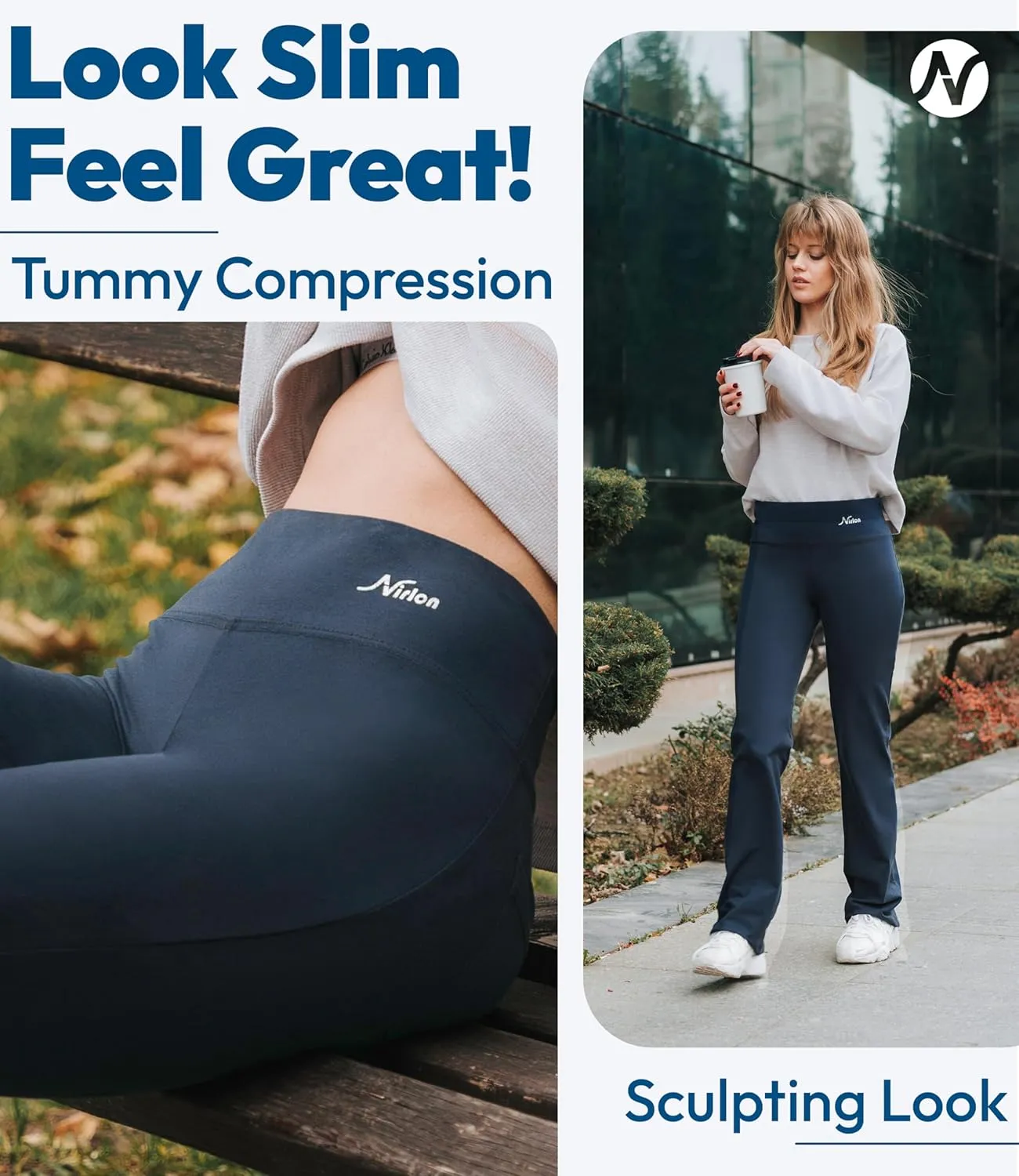 Nirlon Yoga Pants with Pockets - Yoga Pants with Pockets for Women Breathable Leggings with Pockets Regular & Plus Size Pants