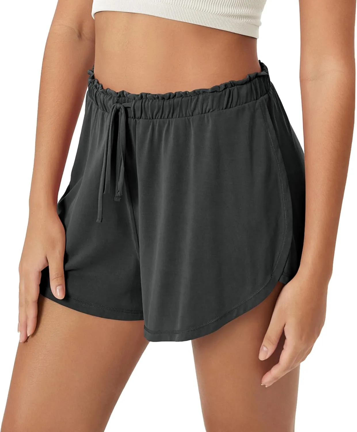 ODODOS Modal Soft Lounge Shorts for Women Drawstring High Waist Casual Sleepwear Lightweight Cozy Pajama Bottom
