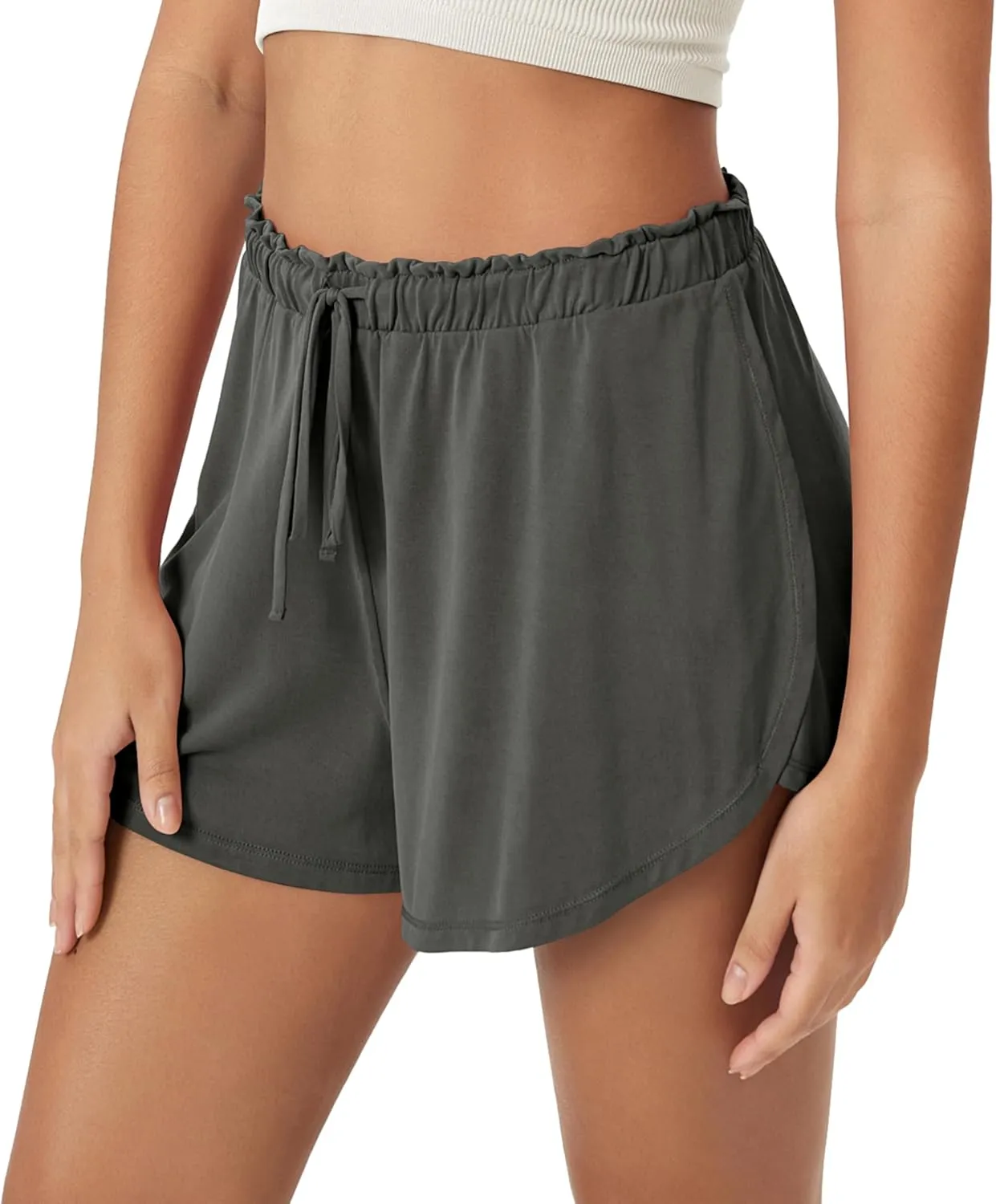 ODODOS Modal Soft Lounge Shorts for Women Drawstring High Waist Casual Sleepwear Lightweight Cozy Pajama Bottom