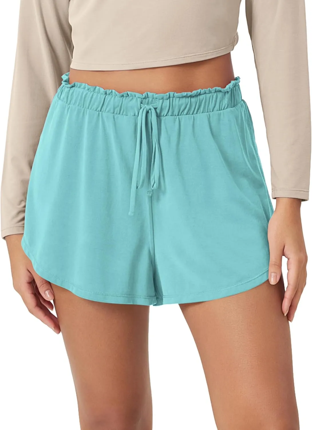 ODODOS Modal Soft Lounge Shorts for Women Drawstring High Waist Casual Sleepwear Lightweight Cozy Pajama Bottom