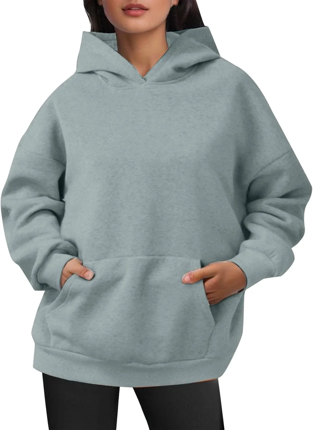 Oversized Hoodies for Women Cute Fleece Hooded Sweatshirt Pullover Long Sleeve Fall Preppy Sweatshirts with Pockets