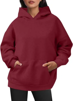 Oversized Hoodies for Women Cute Fleece Hooded Sweatshirt Pullover Long Sleeve Fall Preppy Sweatshirts with Pockets