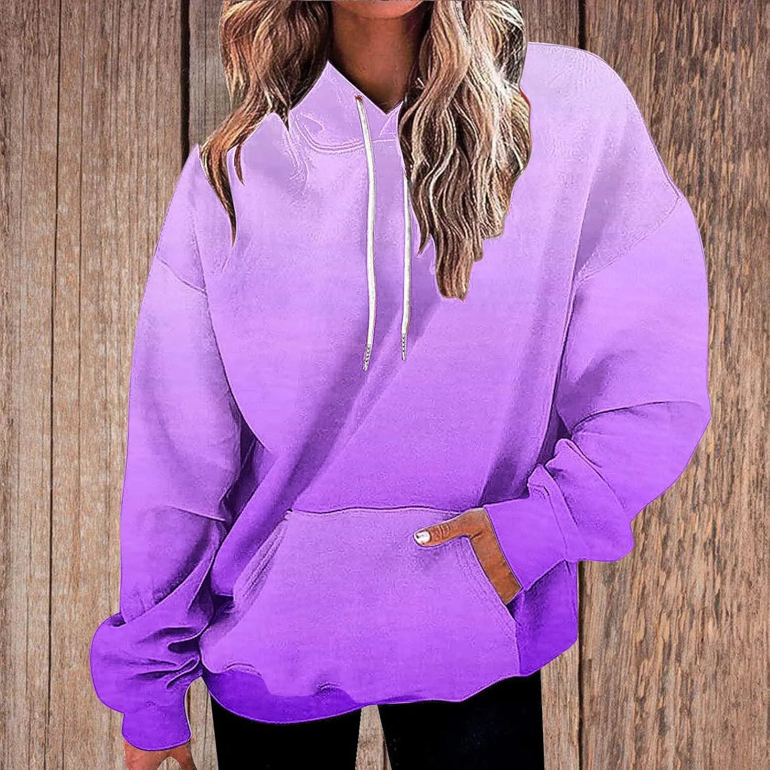 Oversized Sweatshirts for Women Loose Fit Fall Pullover Tops Neon Print Drawstring Hoodies Cute Trendy Clothes 2024