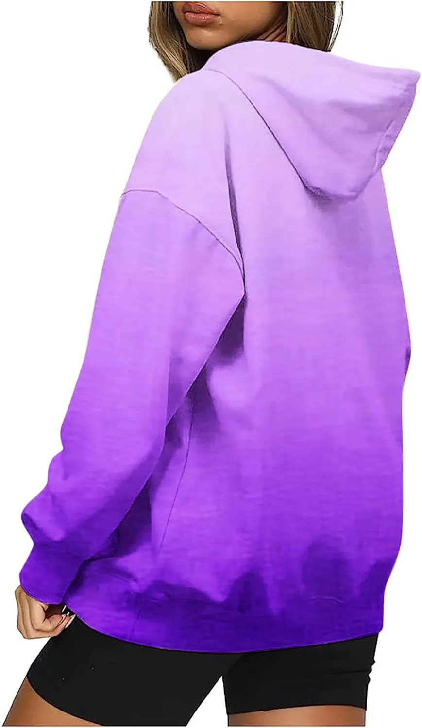 Oversized Sweatshirts for Women Loose Fit Fall Pullover Tops Neon Print Drawstring Hoodies Cute Trendy Clothes 2024