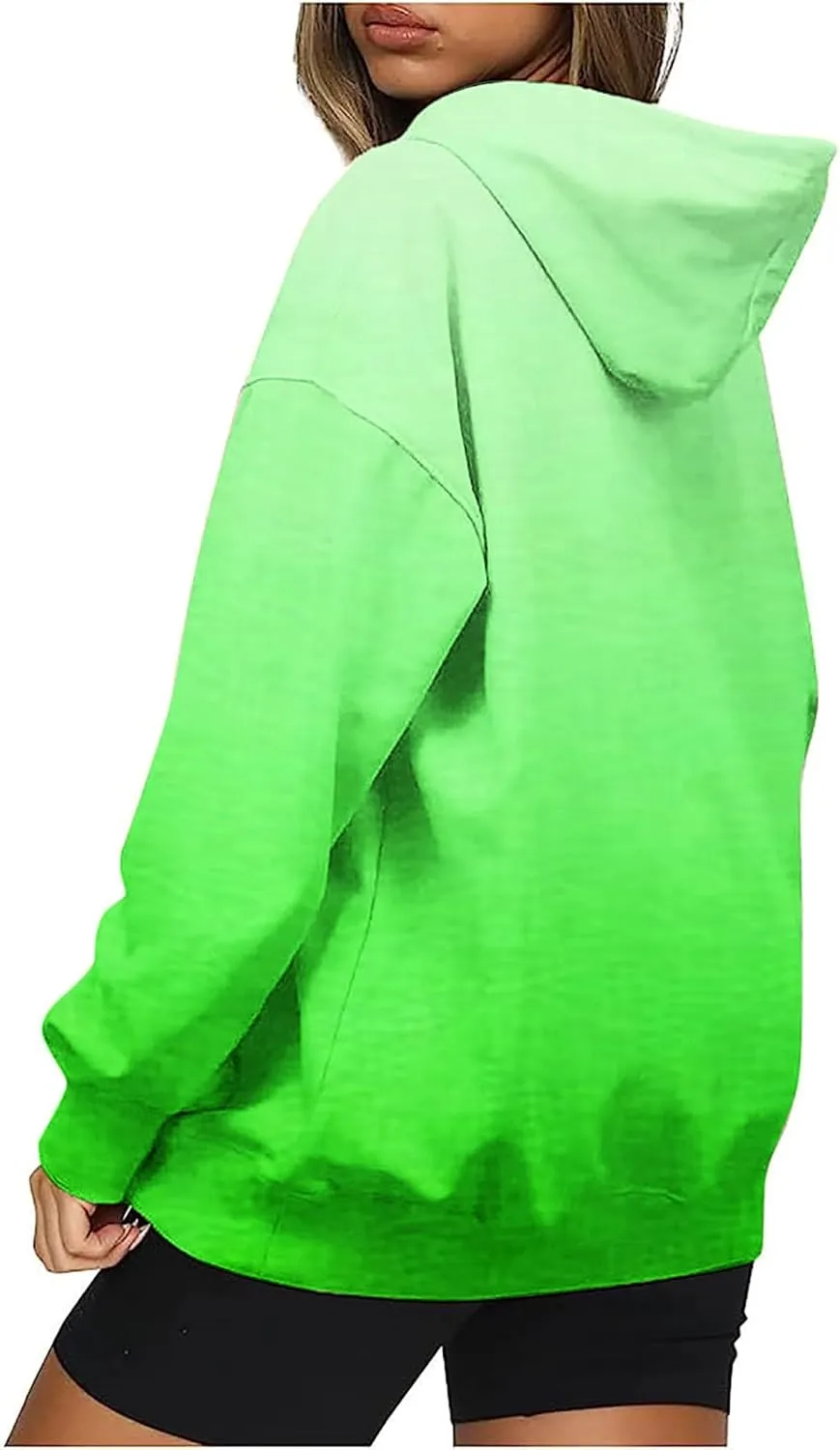 Oversized Sweatshirts for Women Loose Fit Fall Pullover Tops Neon Print Drawstring Hoodies Cute Trendy Clothes 2024