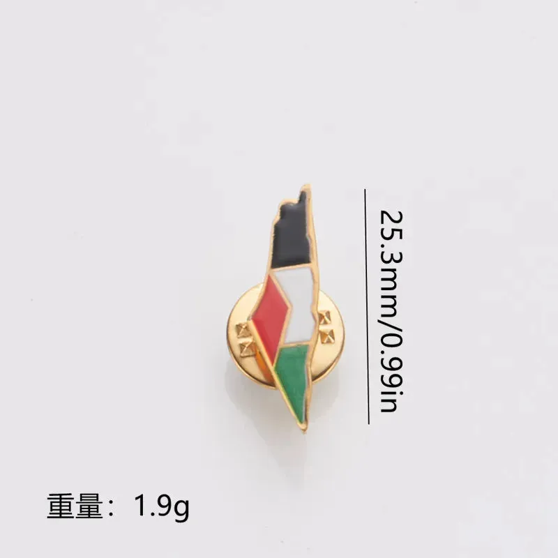 Palestinian Flag Stainless Steel Brooch For Men Women Badge Jewelry Accessories