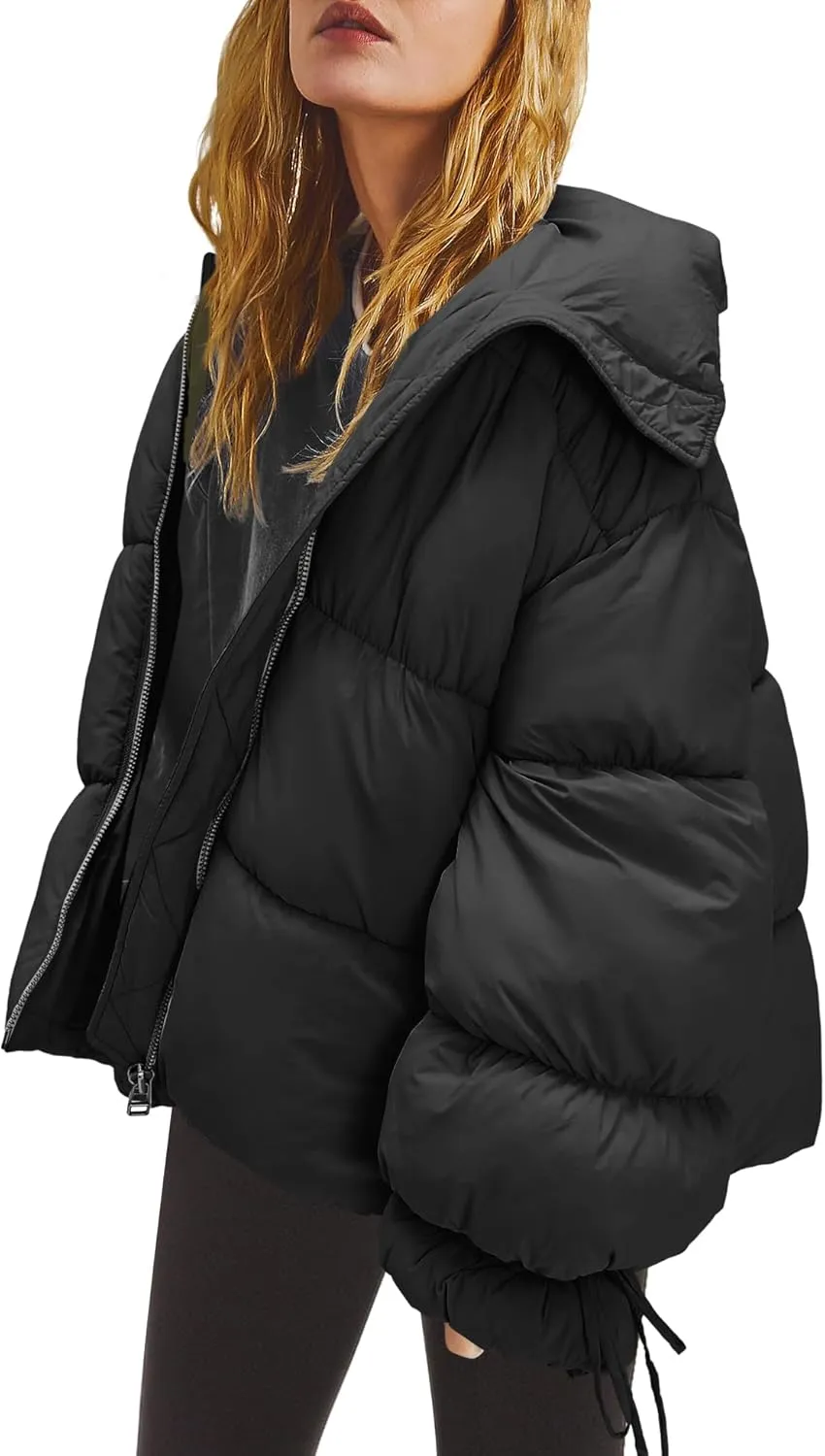 Panadila Womens Oversized Puffer Jacket Warm Winter Cozy Coats Casual Baggy Full Zip Up Puffer Coat with Pockets