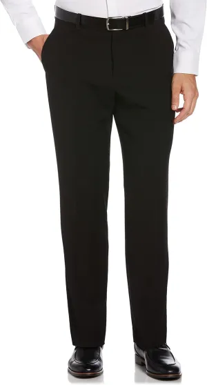 Perry Ellis Men's Suit Pants with Solid Stretch Fabric, Flexible Waistband, Straight Fit, Versatile Textured Slacks