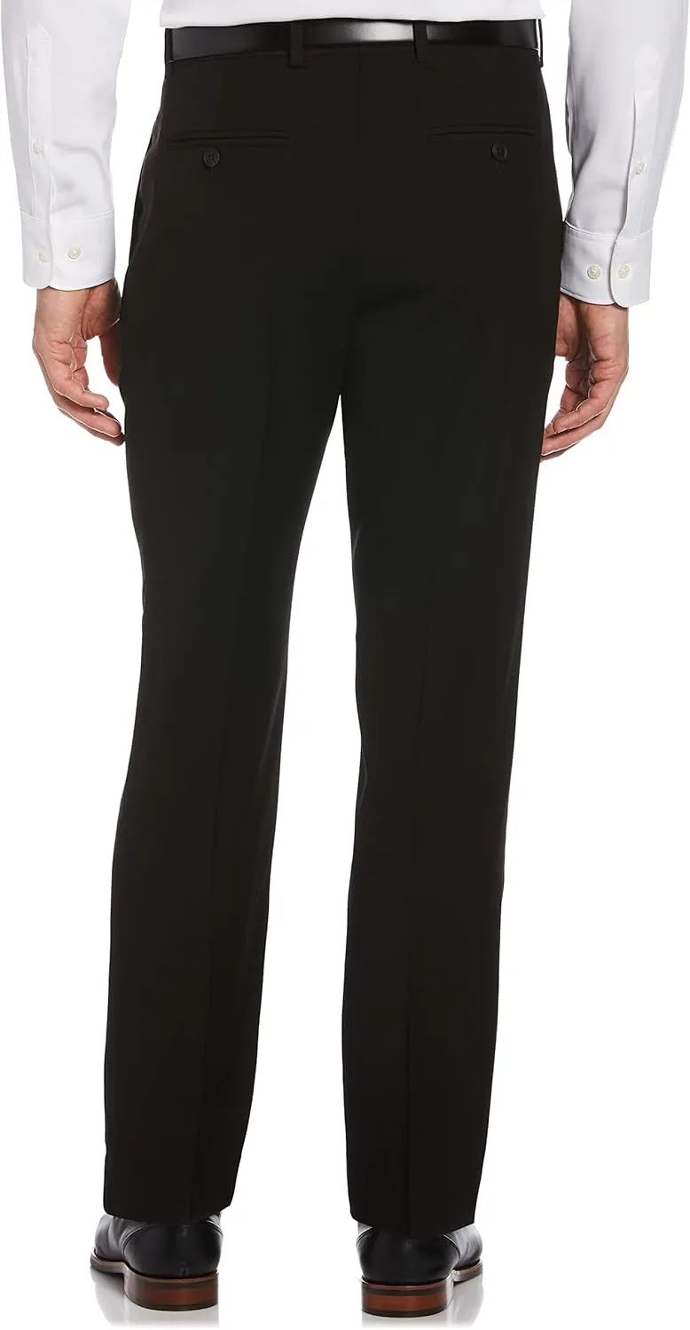 Perry Ellis Men's Suit Pants with Solid Stretch Fabric, Flexible Waistband, Straight Fit, Versatile Textured Slacks