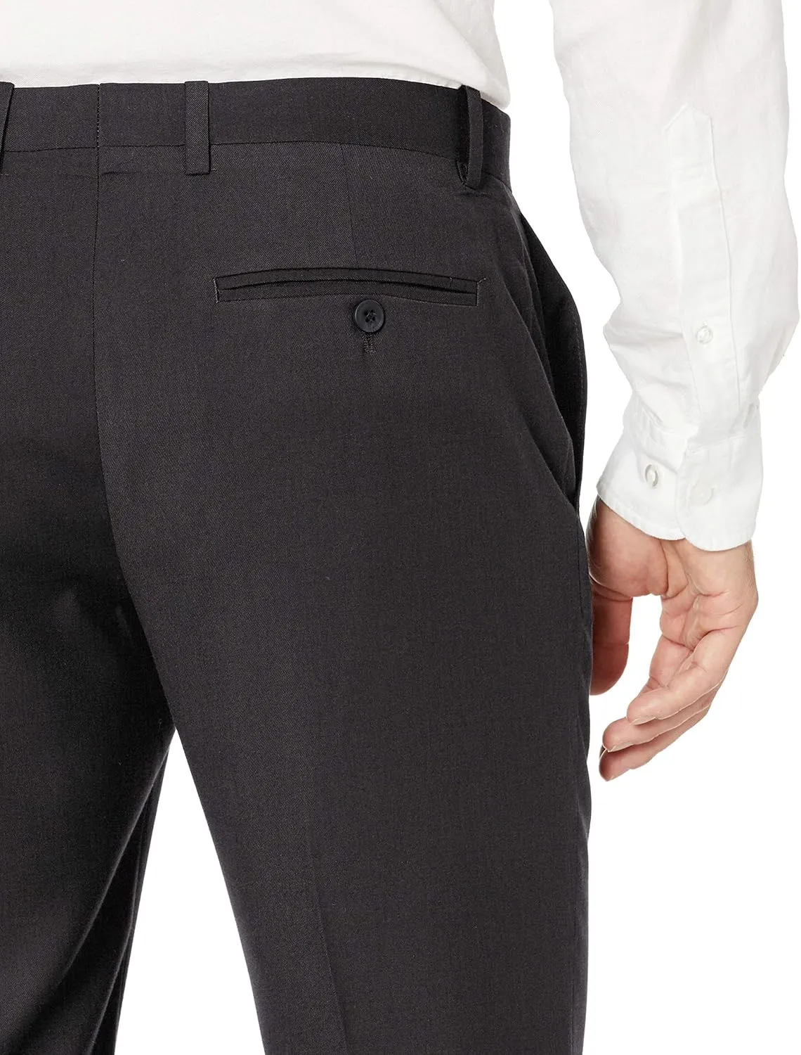 Perry Ellis Men's Suit Pants with Solid Stretch Fabric, Flexible Waistband, Straight Fit, Versatile Textured Slacks