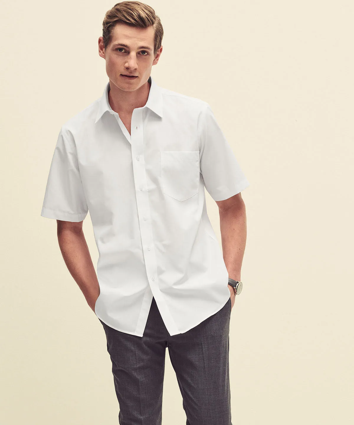 Poplin short sleeve shirt | Mid Blue