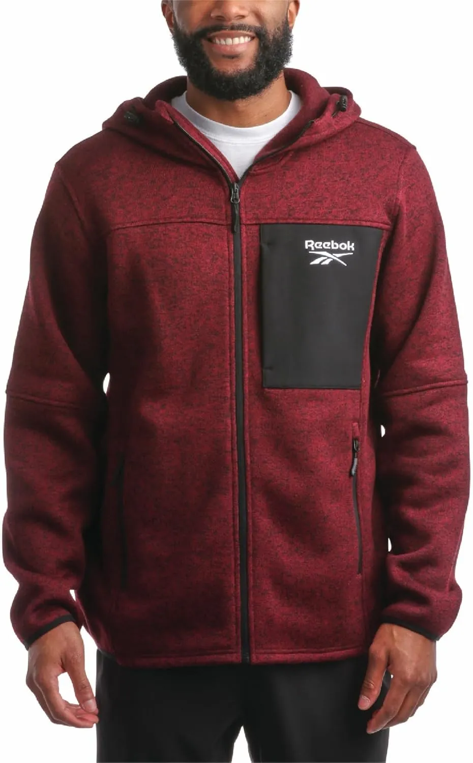 Reebok Men's Sweater Jacket - Fleece Lined Weather Resistant Insulated Outerwear - Cozy Sweater Jackets for Men (Sizes:M-XXL)