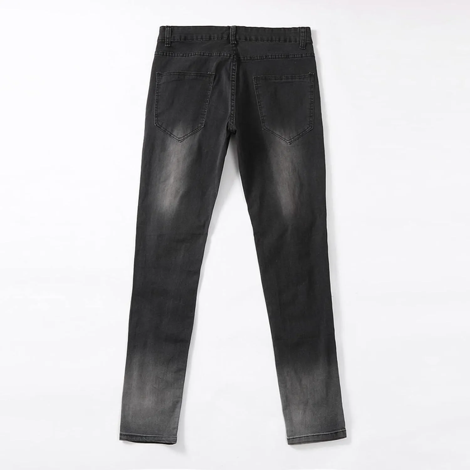 Ripped Skinny Jeans for Men Slim fit Stretch Jeans High Waist Elastic Feet Trousers Casual Denim Pants for Men