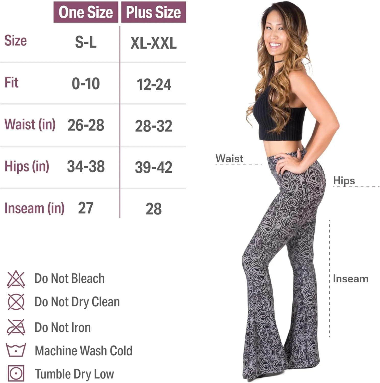 SATINA High Waisted Flare Leggings for Women - Yoga Pants for Women - Buttery Soft Bell Bottom Palazzo - Versatile Sizing