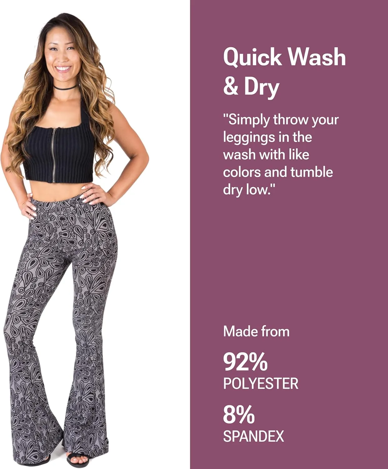 SATINA High Waisted Flare Leggings for Women - Yoga Pants for Women - Buttery Soft Bell Bottom Palazzo - Versatile Sizing