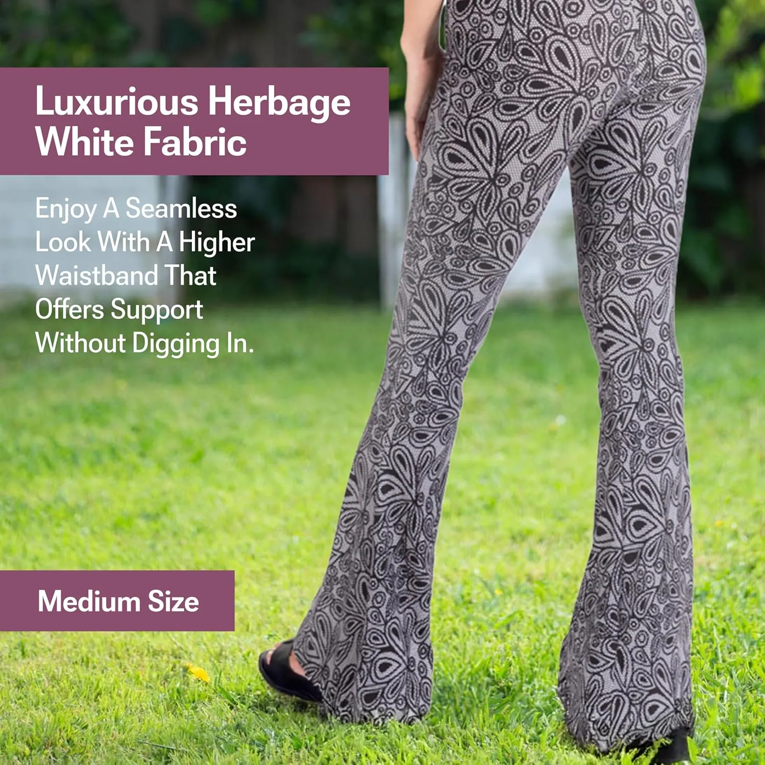 SATINA High Waisted Flare Leggings for Women - Yoga Pants for Women - Buttery Soft Bell Bottom Palazzo - Versatile Sizing