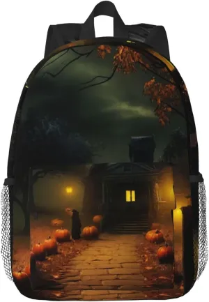 Scary Halloween Print Versatile Backpack Laptop Backpacks Travel Outdoor Adventures Working Use Adults