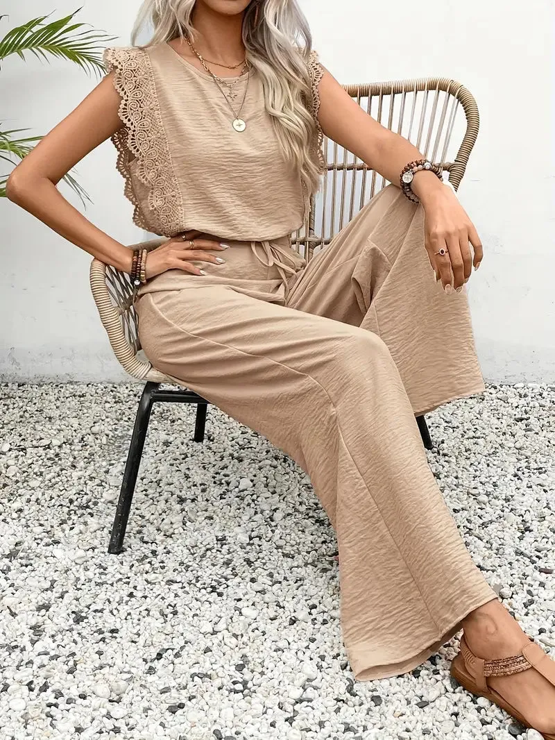 Serena  Lace Trim Two-Piece Set