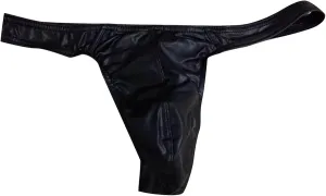Sexy Underwear for Men PU Leather Low Waist Big Package Underpants G-String See Through Comfortable Erotic Lingerie