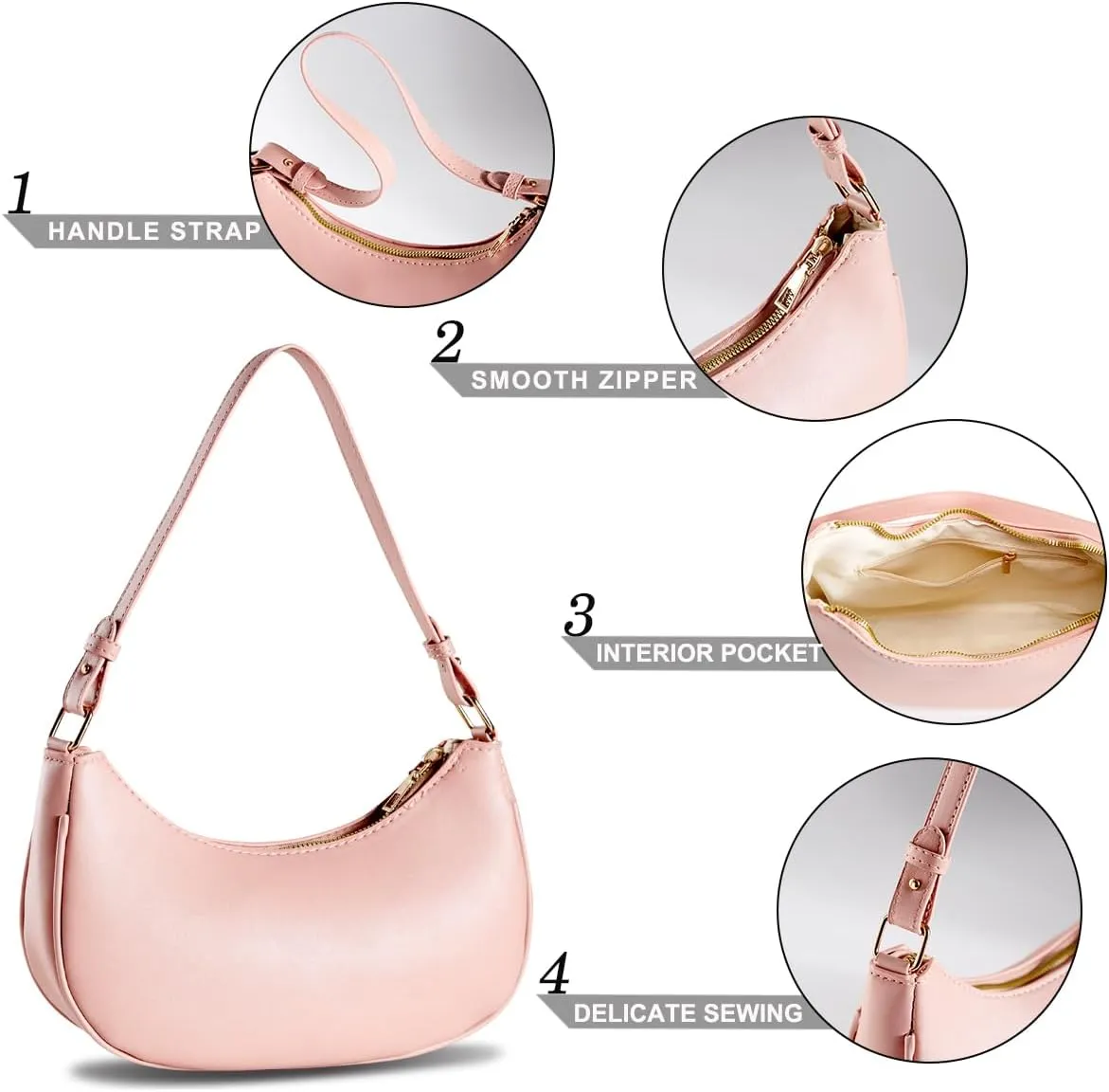Shoulder Bag Purse For Women Trendy Crescent Clutch Small Purses Handbag Bag