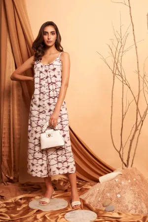 Sleeveless Tie Dye Print Jumpsuit