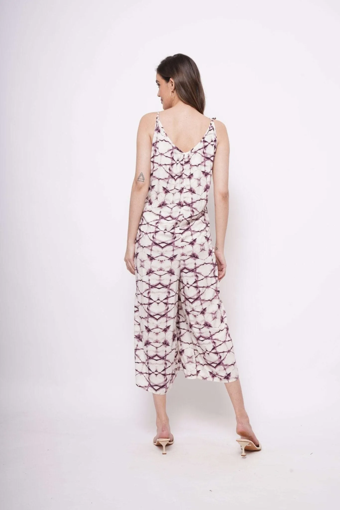 Sleeveless Tie Dye Print Jumpsuit