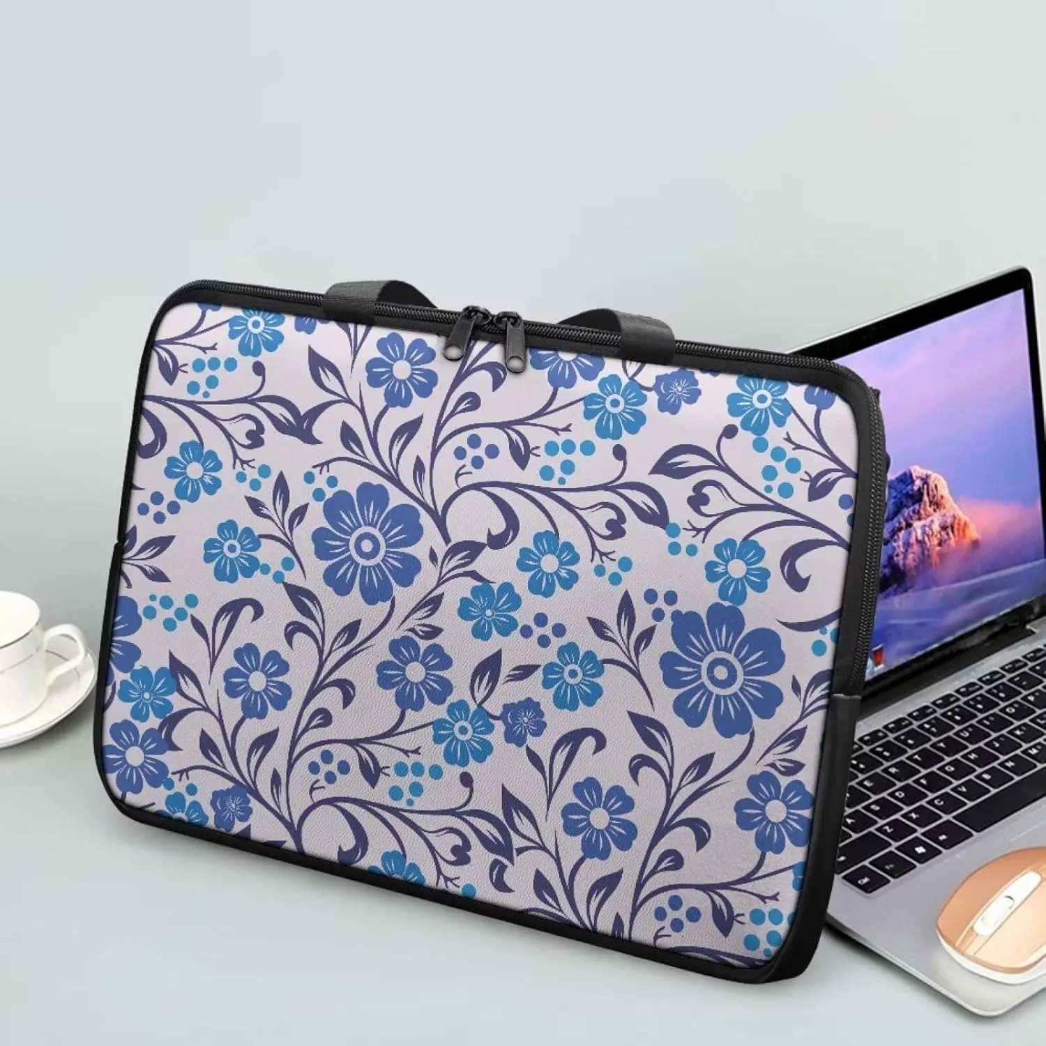 Slim Laptop Carrying Case PU Leather Tablet Computer Protective Bag Versatile for Office & College