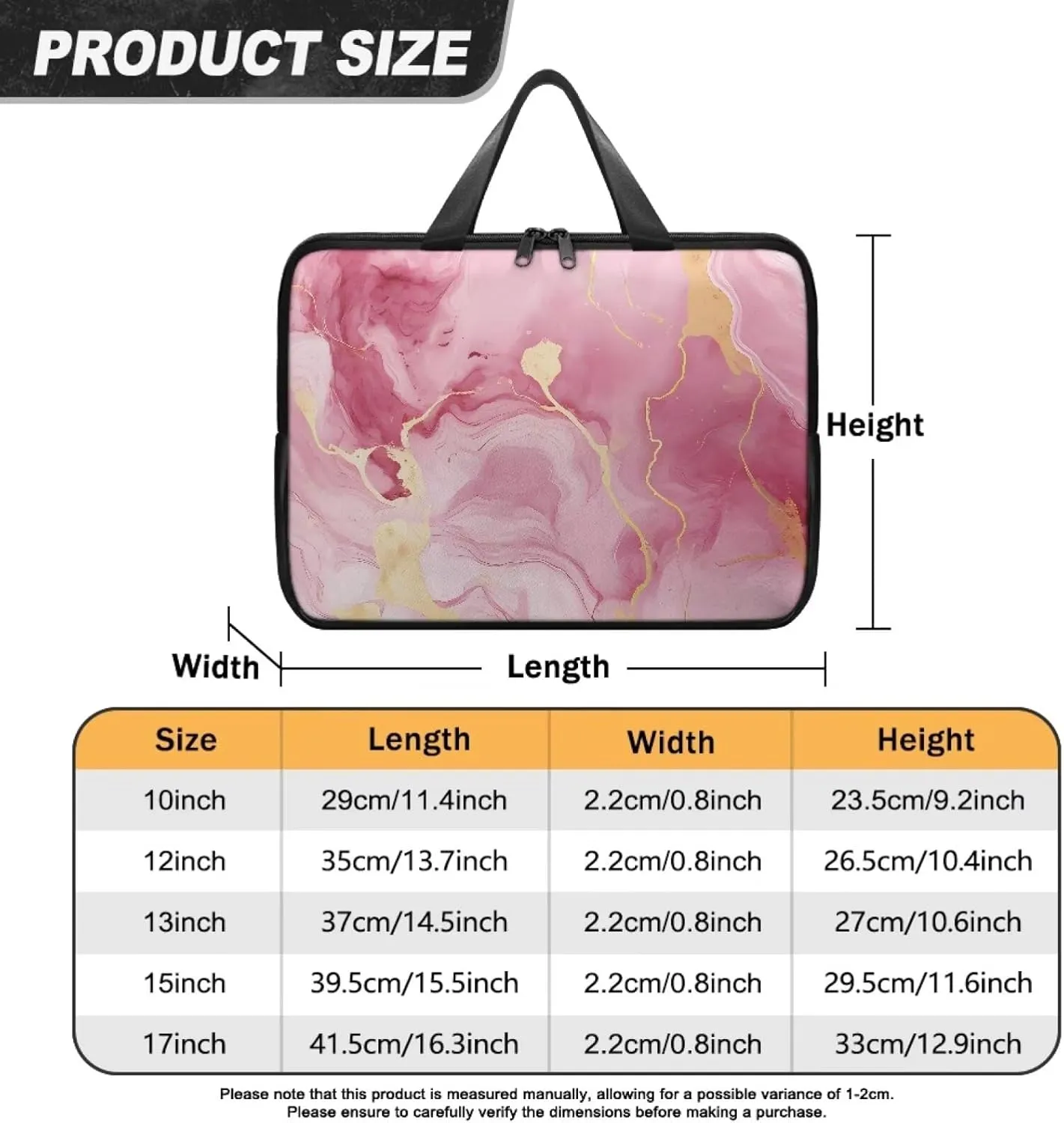 Slim Laptop Carrying Case PU Leather Tablet Computer Protective Bag Versatile for Office & College
