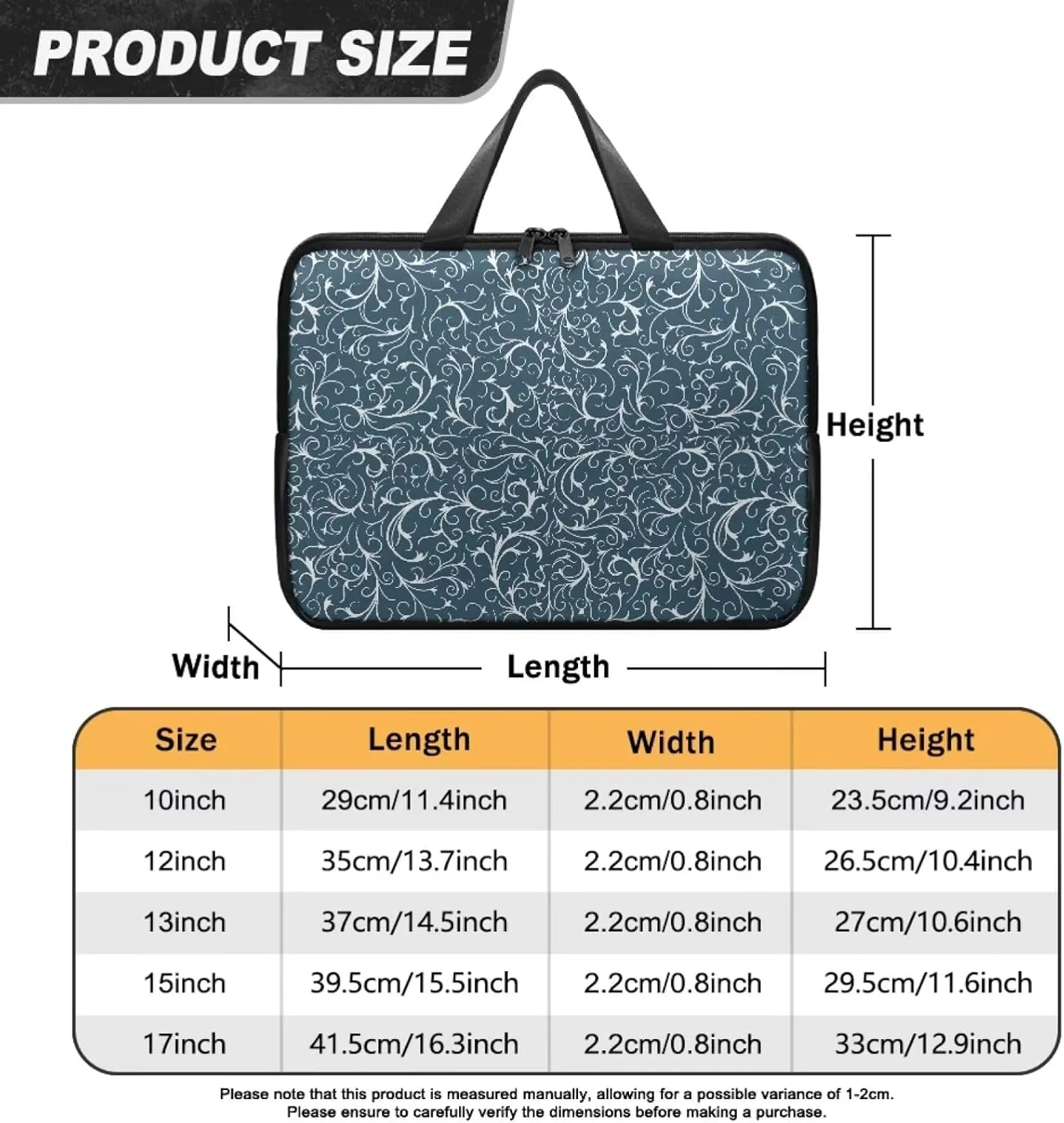 Slim Laptop Carrying Case PU Leather Tablet Computer Protective Bag Versatile for Office & College