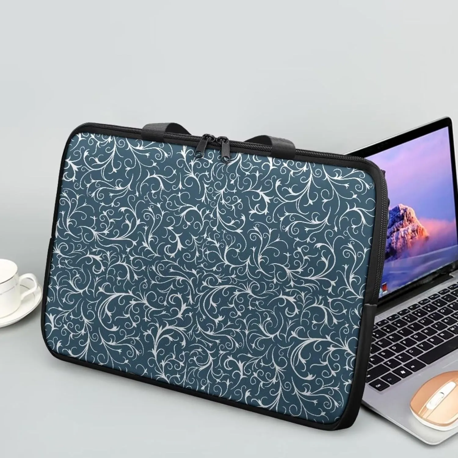 Slim Laptop Carrying Case PU Leather Tablet Computer Protective Bag Versatile for Office & College