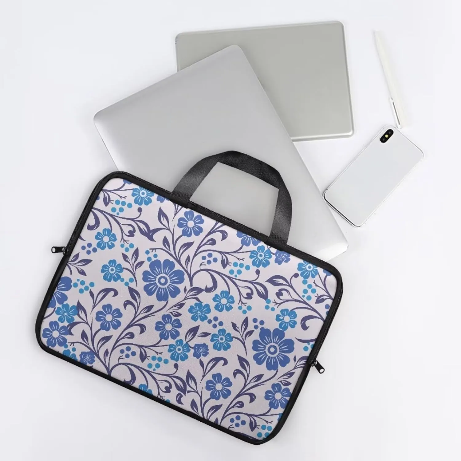 Slim Laptop Carrying Case PU Leather Tablet Computer Protective Bag Versatile for Office & College