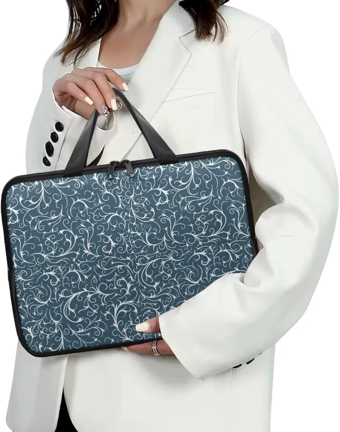 Slim Laptop Carrying Case PU Leather Tablet Computer Protective Bag Versatile for Office & College