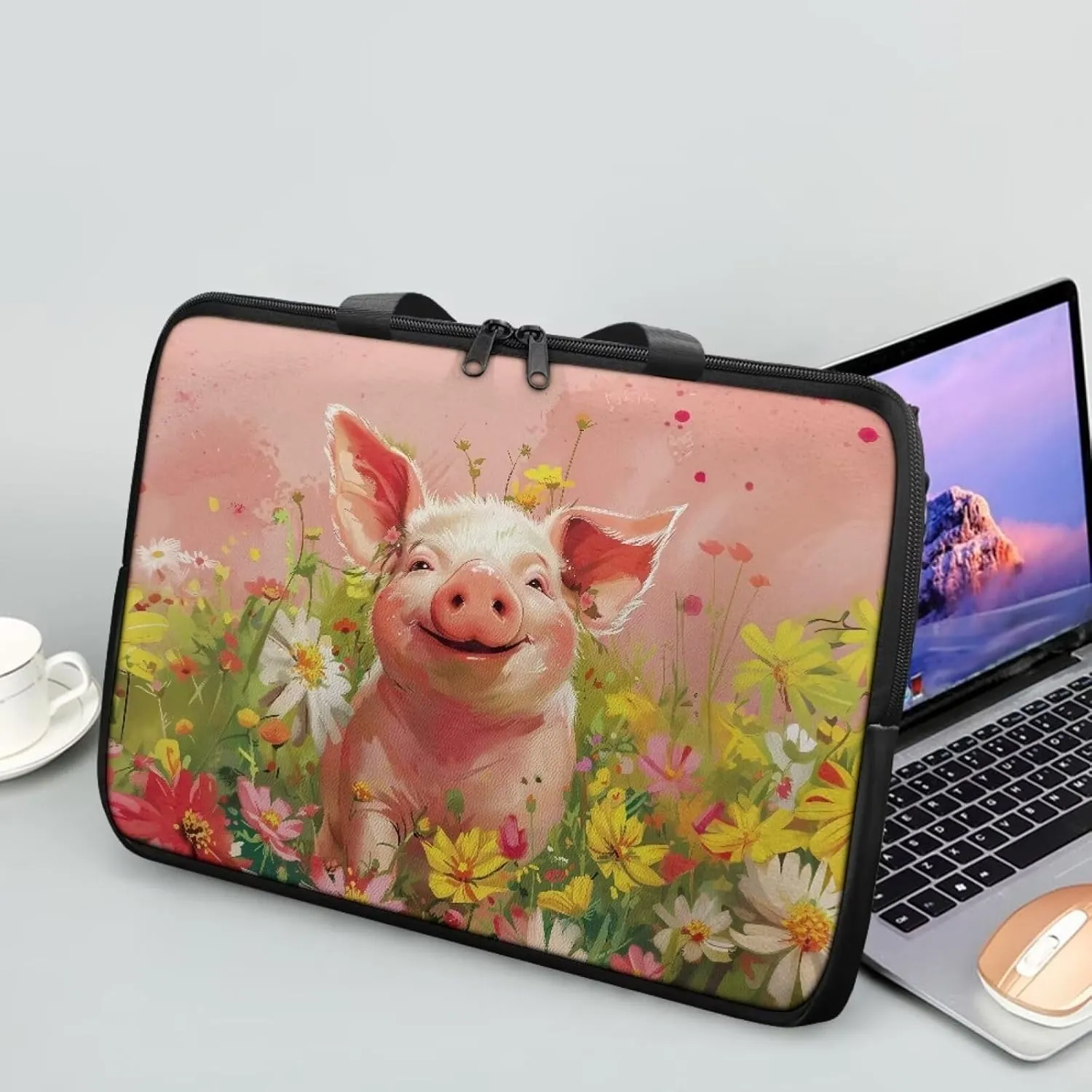Slim Laptop Carrying Case PU Leather Tablet Computer Protective Bag Versatile for Office & College