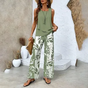 Sorella  Printed Sleeveless Two-Piece Set
