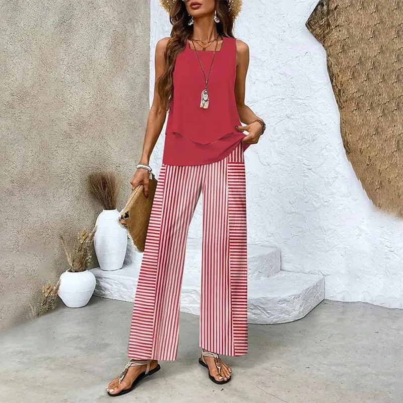 Sorella  Printed Sleeveless Two-Piece Set