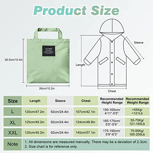 Stylish Long Rain Poncho Unisex Raincoat with Waterproof Flap Pocket