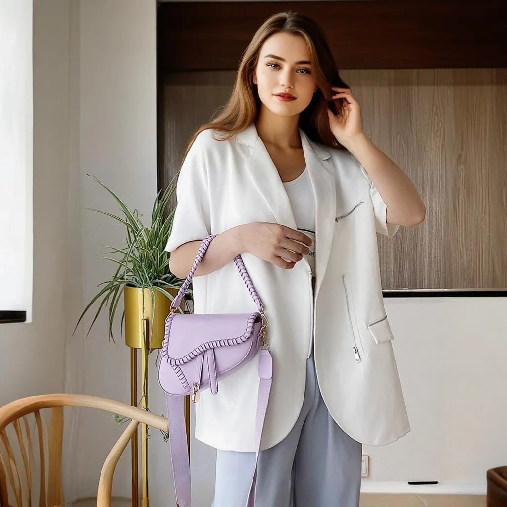 Stylish saddle bag Women's handbag Trendy shoulder bag crossbody bag