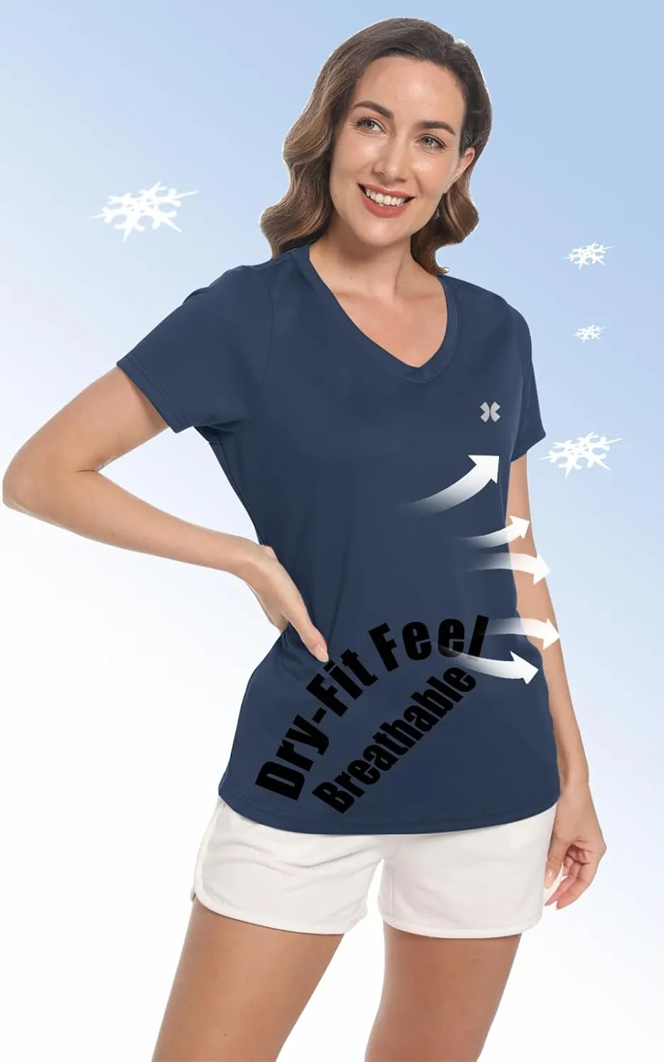 Summer T Shirts for Women Athletic Running T-Shirt Top Quick Dry UV Protection Gym Breathable Short Sleeve Sport Hiking Tops