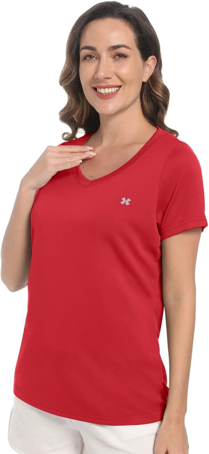 Summer T Shirts for Women Athletic Running T-Shirt Top Quick Dry UV Protection Gym Breathable Short Sleeve Sport Hiking Tops