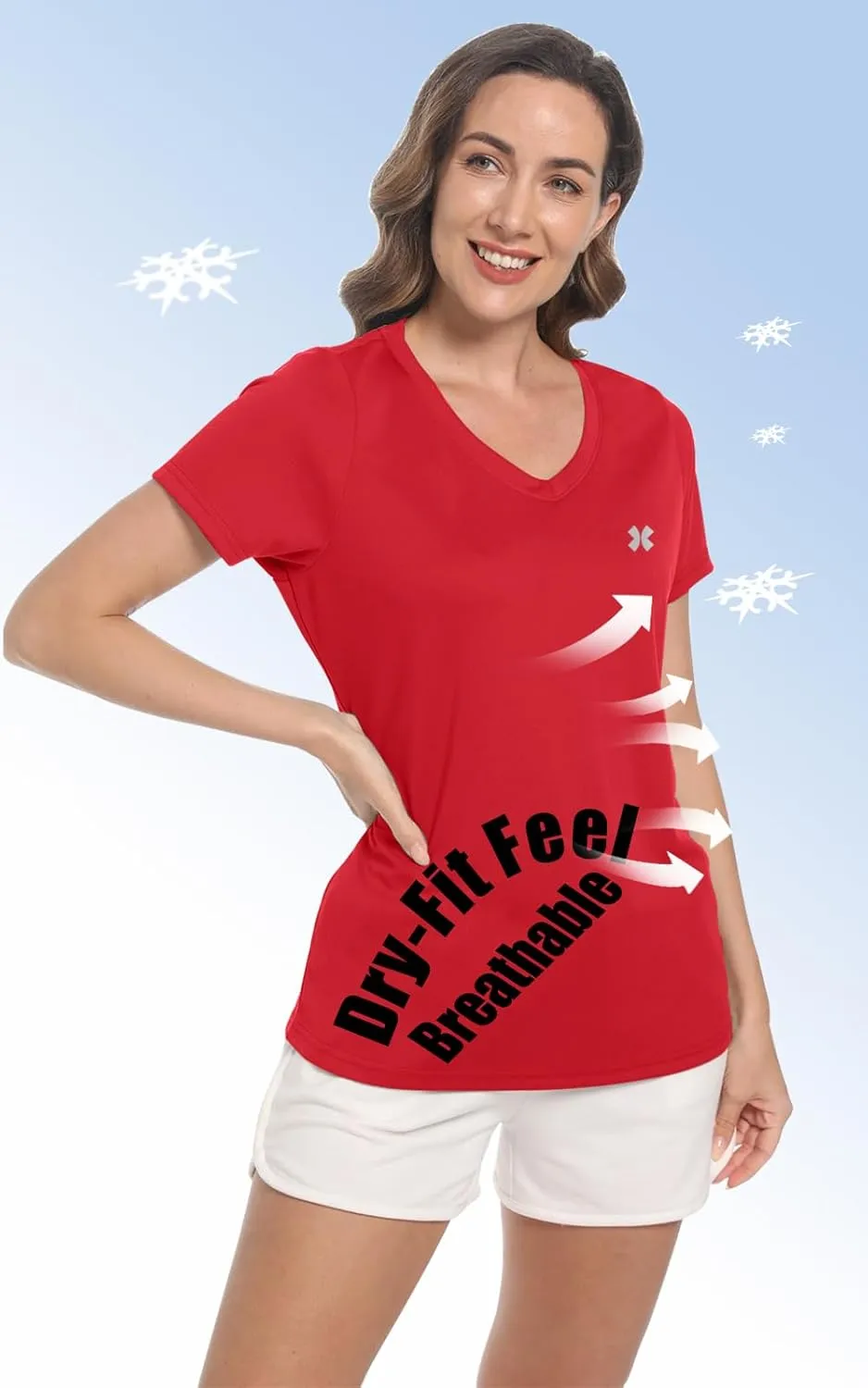 Summer T Shirts for Women Athletic Running T-Shirt Top Quick Dry UV Protection Gym Breathable Short Sleeve Sport Hiking Tops